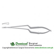 Micro Needle Holder Curved - Bayonet Shaped - Smooth Jaws Stainless Steel, 23 cm - 9"